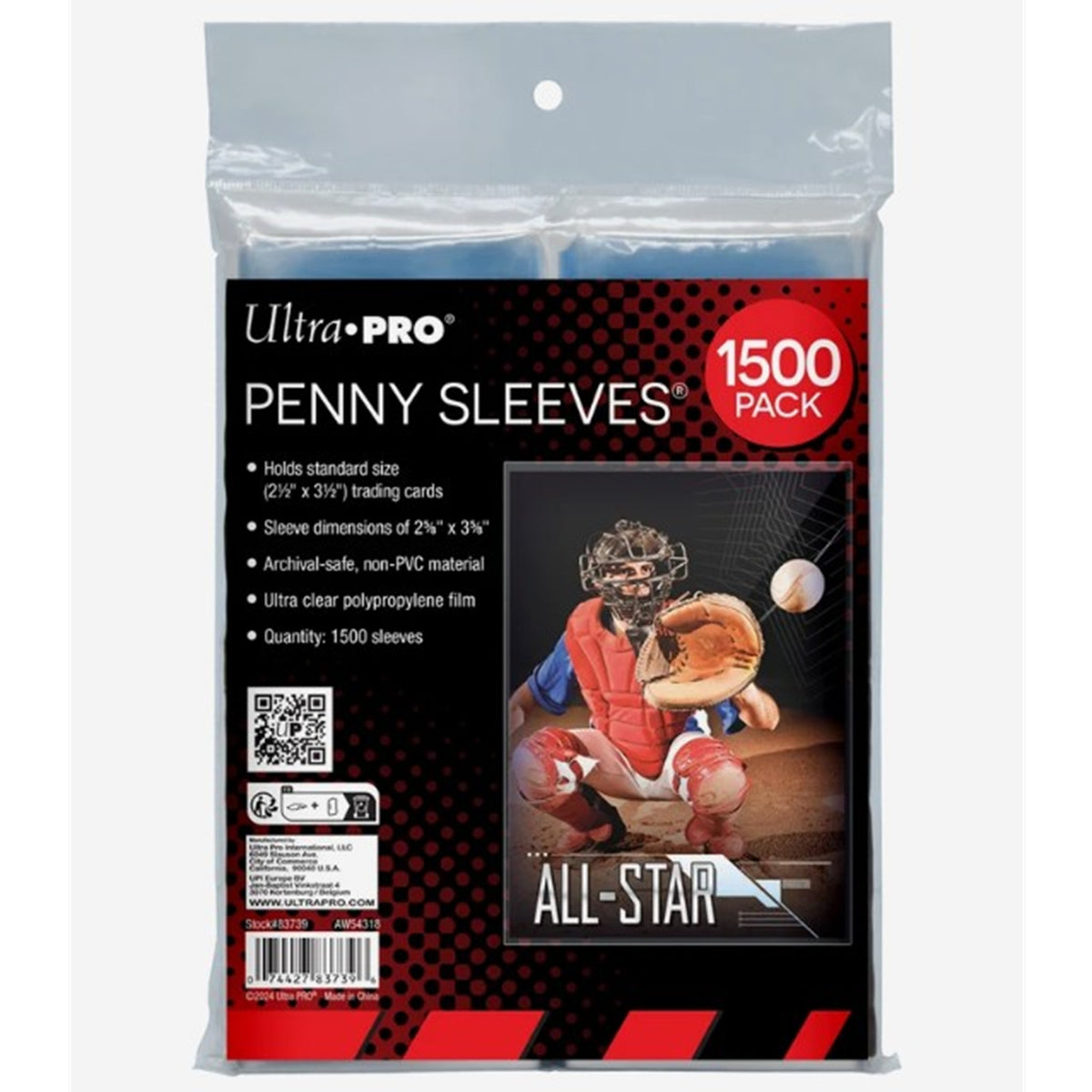 Ultra PRO 1500ct PENNY SLEEVES® 2.5" x 3.5" Soft Trading Card Protectors