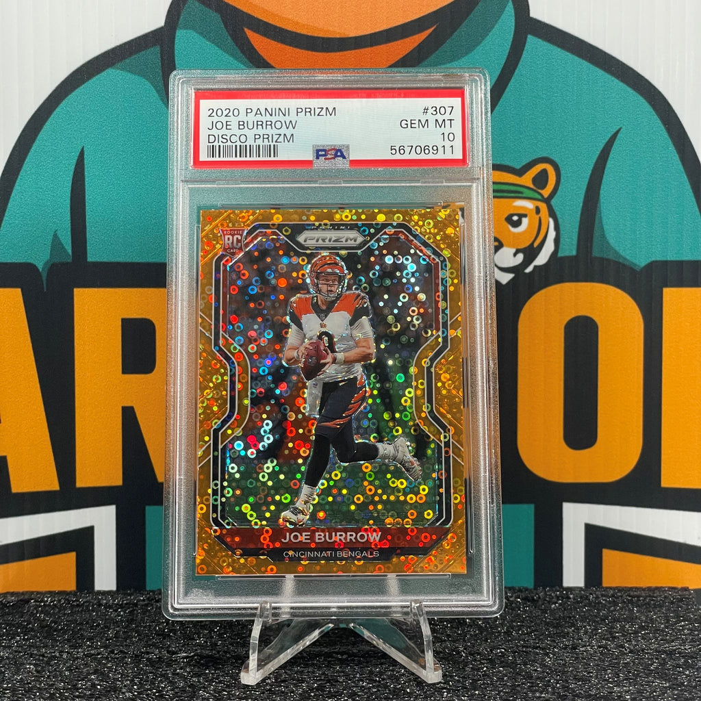 2020 Panini Prizm Joe Burrow Disco Prizm #307 RC PSA 10 Cincinnati Bengals Rookie Card