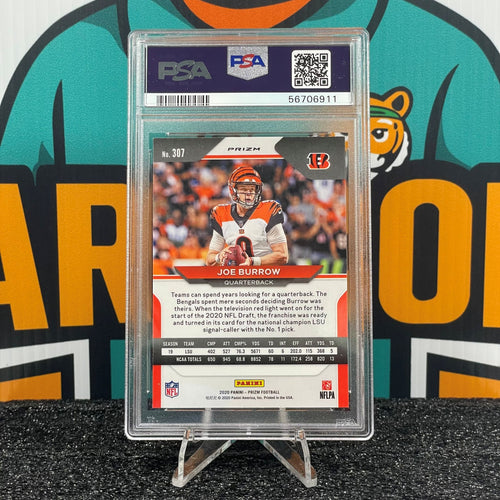 2020 Panini Prizm Joe Burrow Disco Prizm #307 RC PSA 10 Cincinnati Bengals Rookie Card