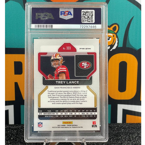 2021 Panini Prizm Trey Lance Disco Prizm #333 RC PSA 10 San Francisco 49ers Rookie Card