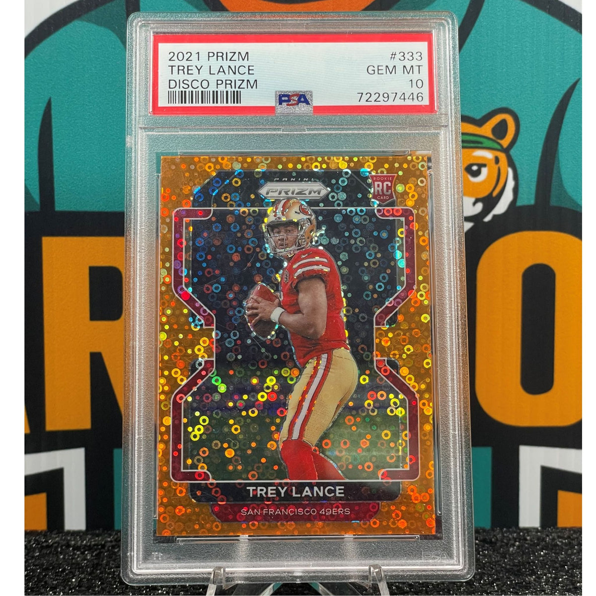 2021 Panini Prizm Trey Lance Disco Prizm #333 RC PSA 10 San Francisco 49ers Rookie Card