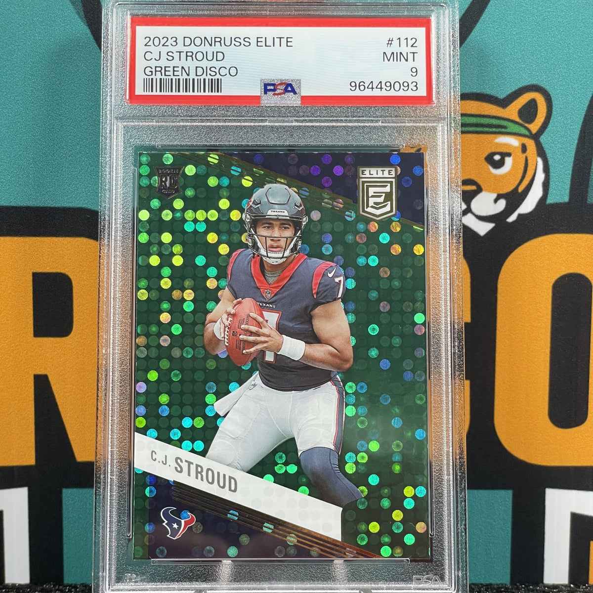2023 Donruss Elite CJ Stroud Green Disco #112 RC PSA 9 Houston Texans Rookie Card