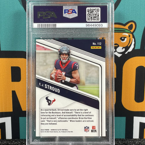 2023 Donruss Elite CJ Stroud Green Disco #112 RC PSA 9 Houston Texans Rookie Card
