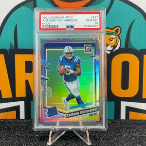 2023 Donruss Optic Anthony Richardson Holo #247 RC PSA 10 Indianapolis Colts Rookie Card