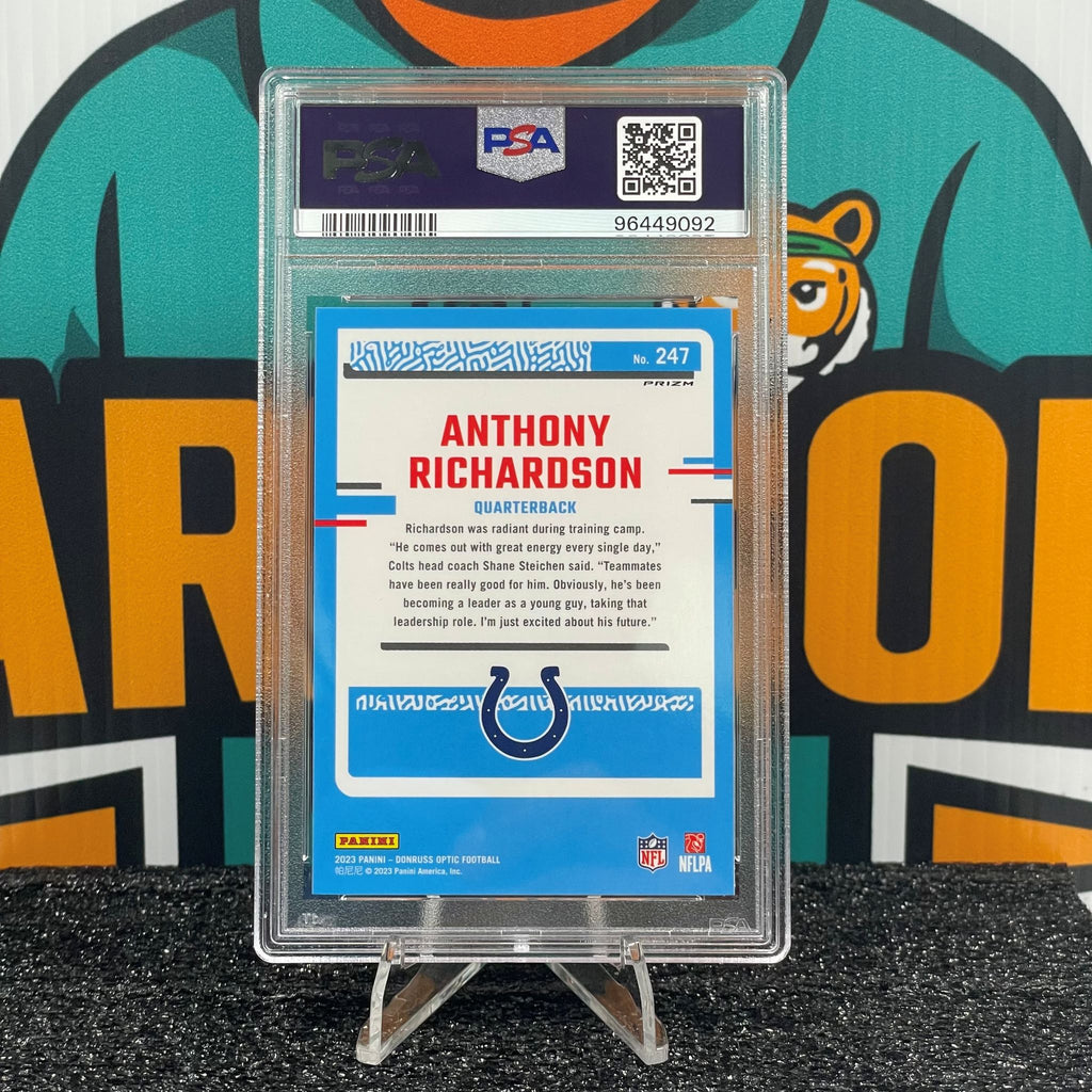 2023 Donruss Optic Anthony Richardson Holo #247 RC PSA 10 Indianapolis Colts Rookie Card