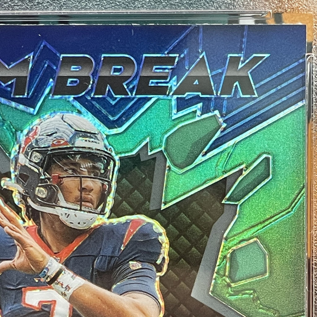 2023 Panini Prizm CJ Stroud Prizm Break-Green Prizm #PB6 RC PSA 10 Houston Texans Rookie Card