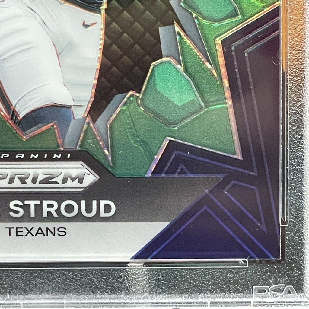 2023 Panini Prizm CJ Stroud Prizm Break-Green Prizm #PB6 RC PSA 10 Houston Texans Rookie Card