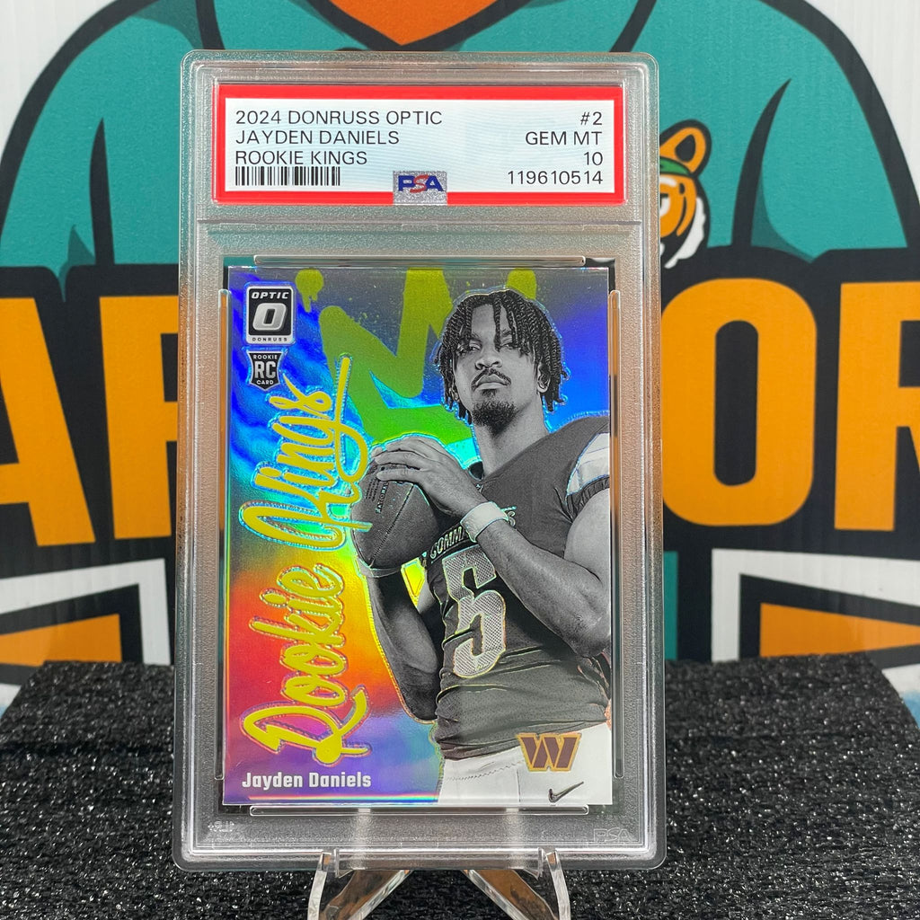 2024 Donruss Optic Jayden Daniels Rookie Kings Insert #2 RC PSA 10 Washington Commanders Rookie Card