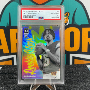 2024 Donruss Optic Jayden Daniels Rookie Kings Insert #2 RC PSA 10 Washington Commanders Rookie Card