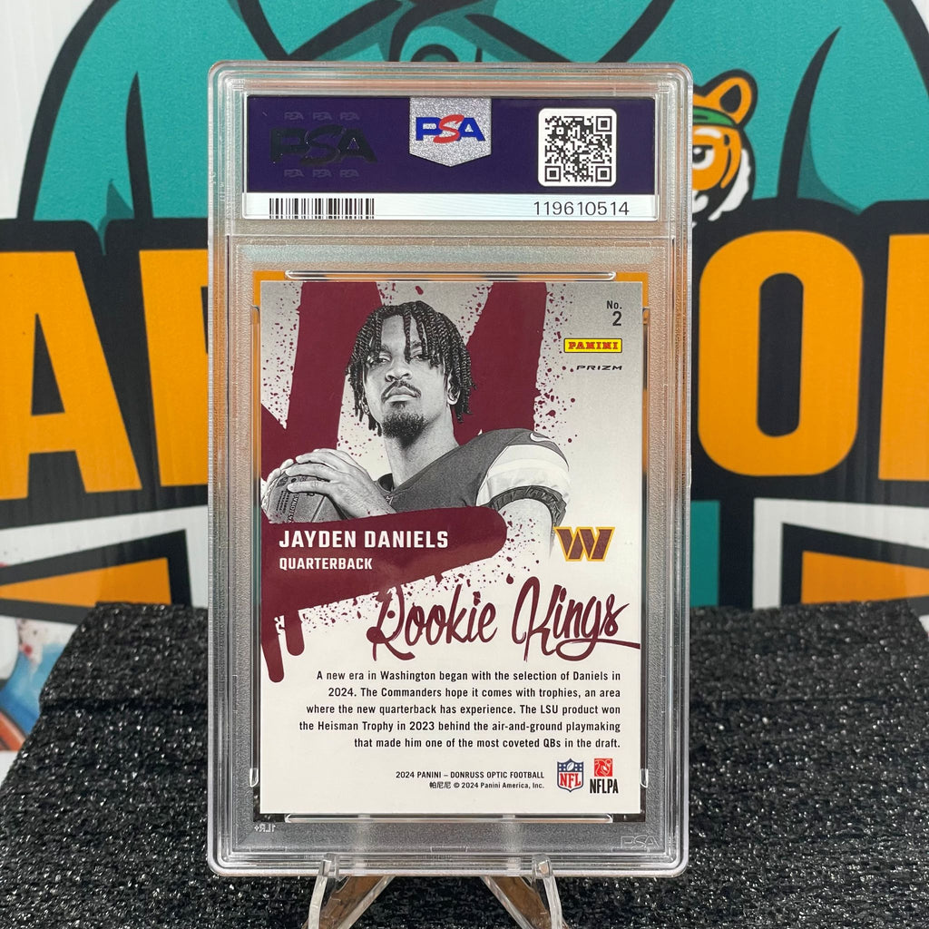 2024 Donruss Optic Jayden Daniels Rookie Kings Insert #2 RC PSA 10 Washington Commanders Rookie Card