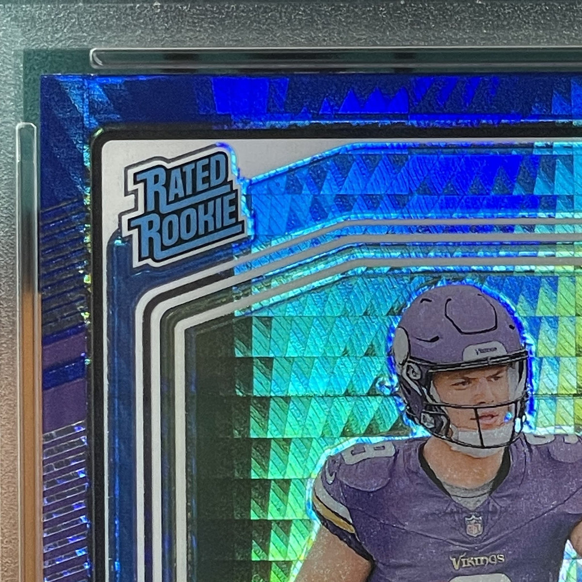 2024 Donruss Optic JJ McCarthy Blue Hyper Parallel #235 RC PSA 10 Minnesota Vikings Rookie Card