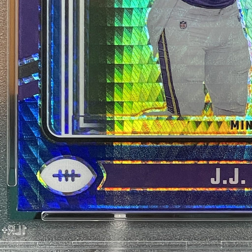 2024 Donruss Optic JJ McCarthy Blue Hyper Parallel #235 RC PSA 10 Minnesota Vikings Rookie Card