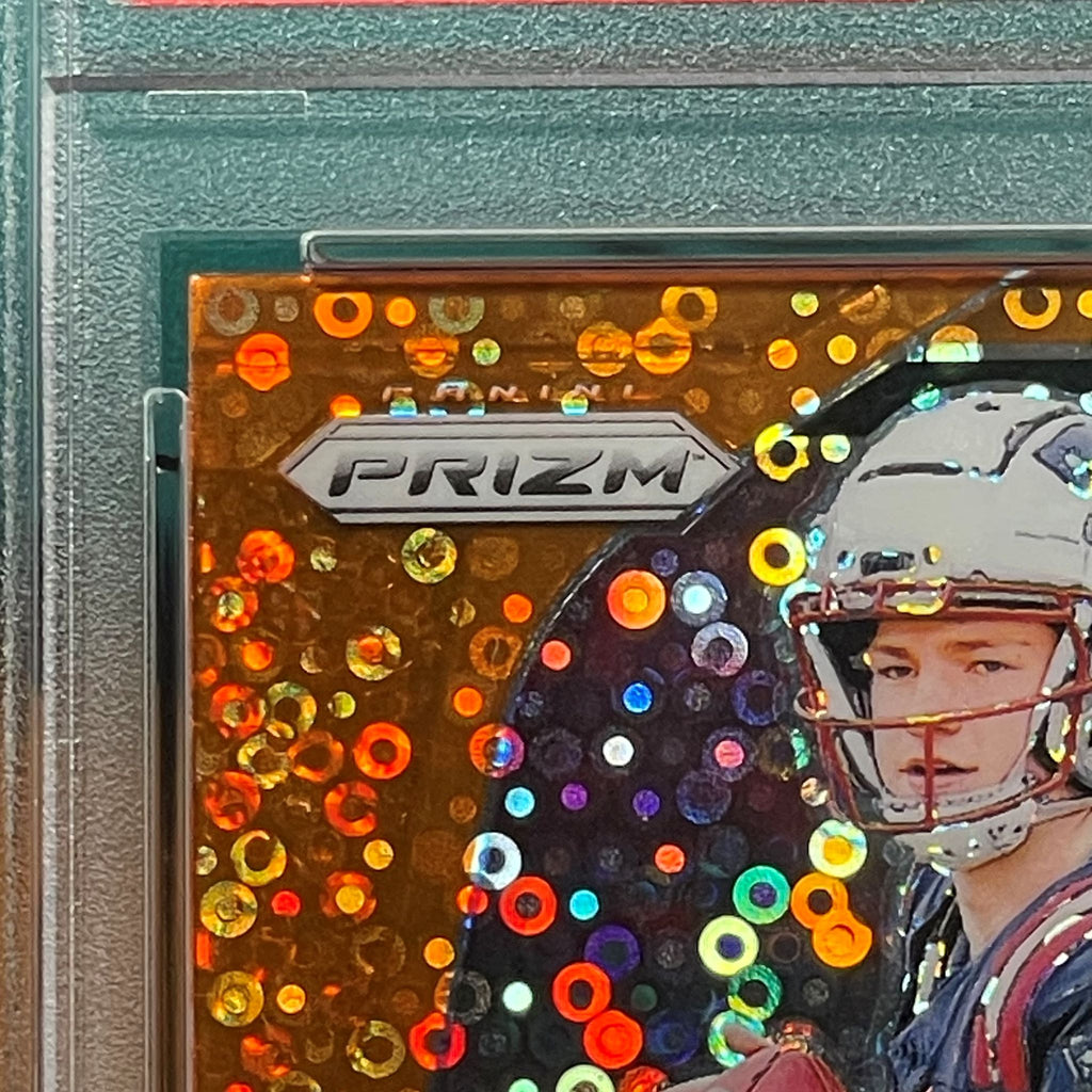 2024 Panini Prizm Drake Maye Orange Disco Prizm Parallel #329 RC PSA 9 New England Patriots Rookie Card