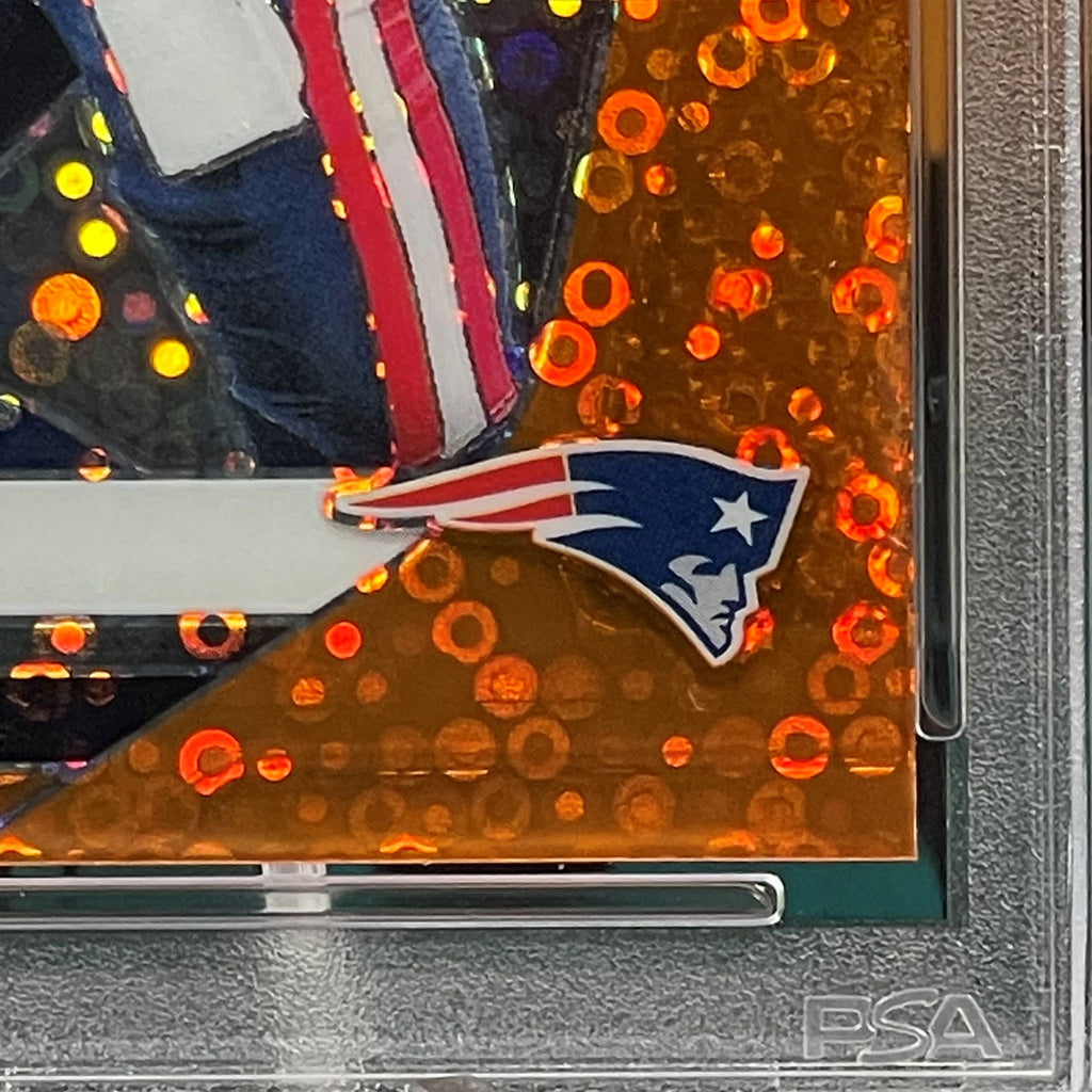 2024 Panini Prizm Drake Maye Orange Disco Prizm Parallel #329 RC PSA 9 New England Patriots Rookie Card
