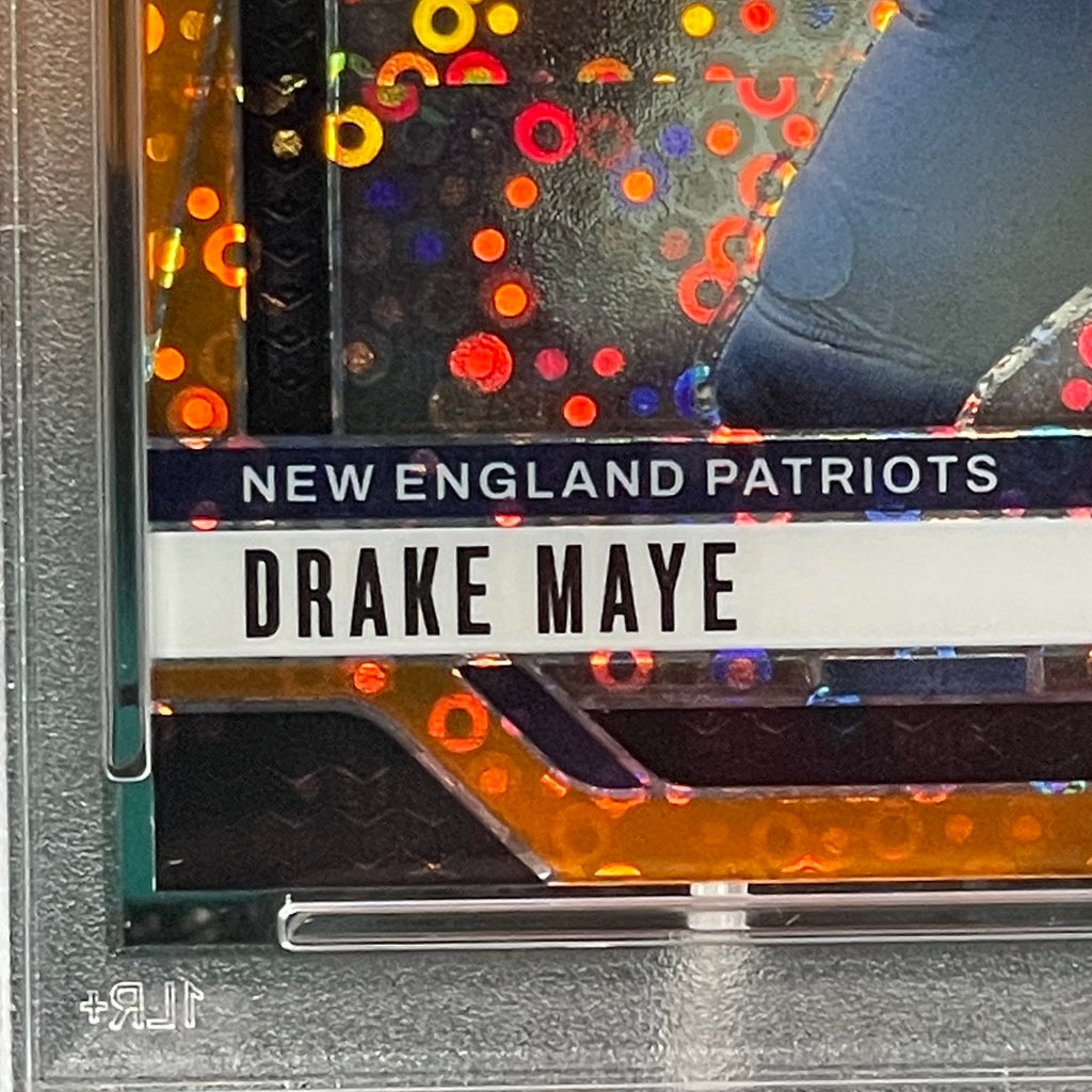 2024 Panini Prizm Drake Maye Orange Disco Prizm Parallel #329 RC PSA 9 New England Patriots Rookie Card