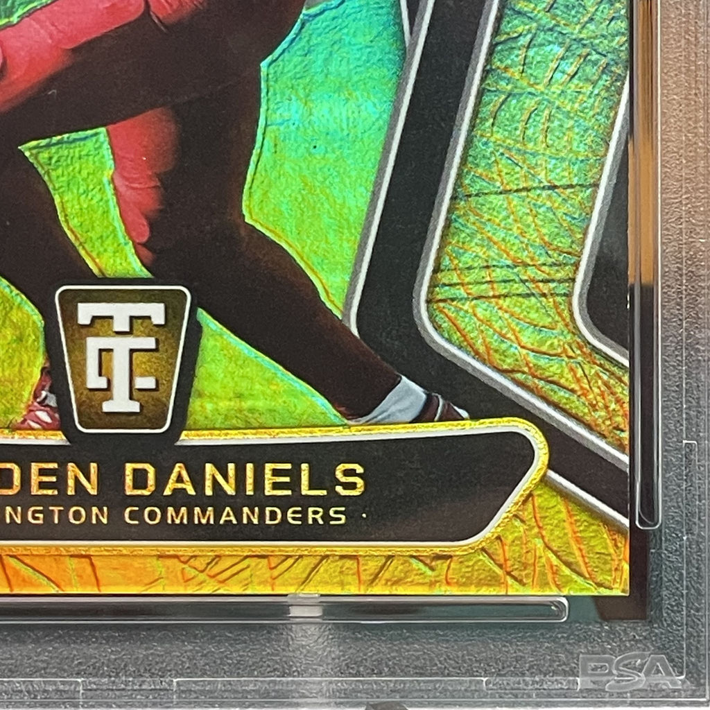 2024 Totally Certfied Jayden Daniels Gold Team-Mirror PLT #09/10 Gold Parallel #21 RC PSA 8 Washington Commanders Rookie Card