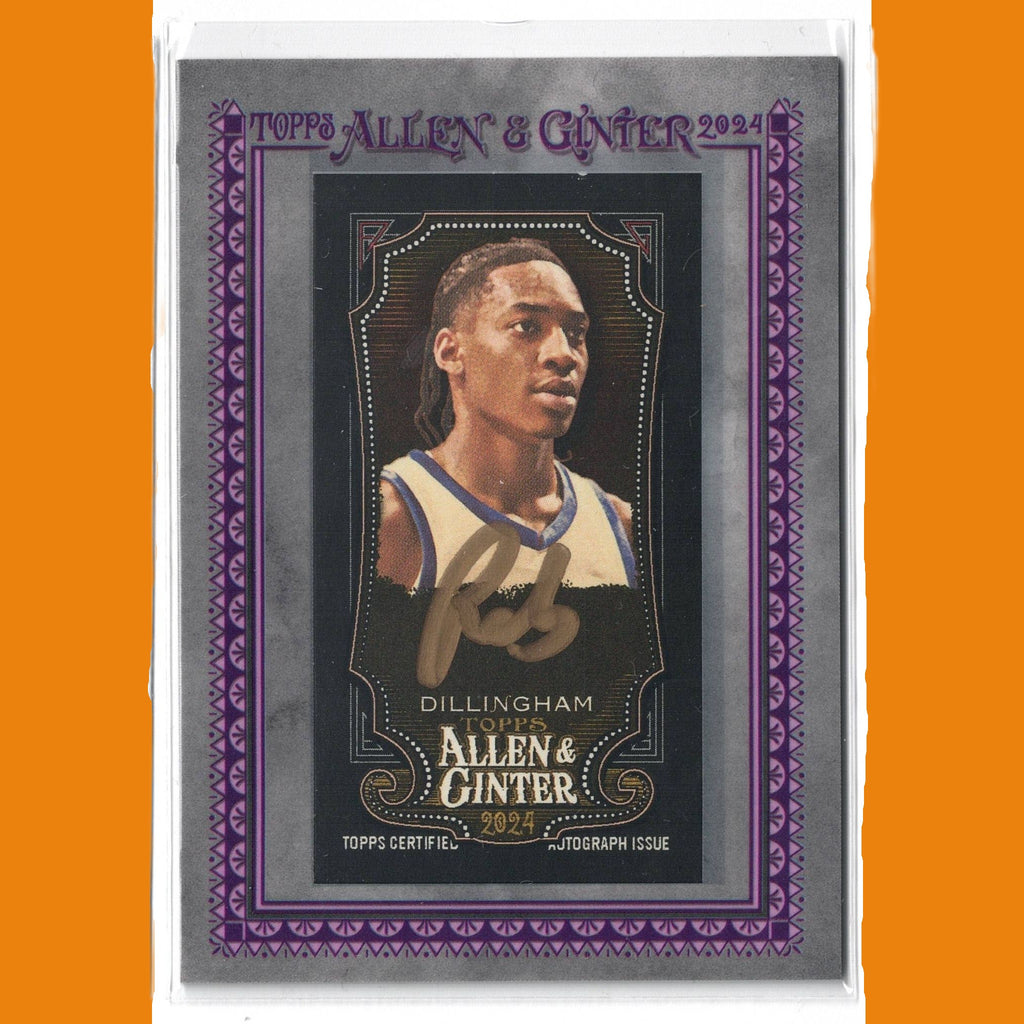 2024 Topps Allen & Ginter X Rob Dillingham RC Mini Silver Frame Gold Ink Auto /5