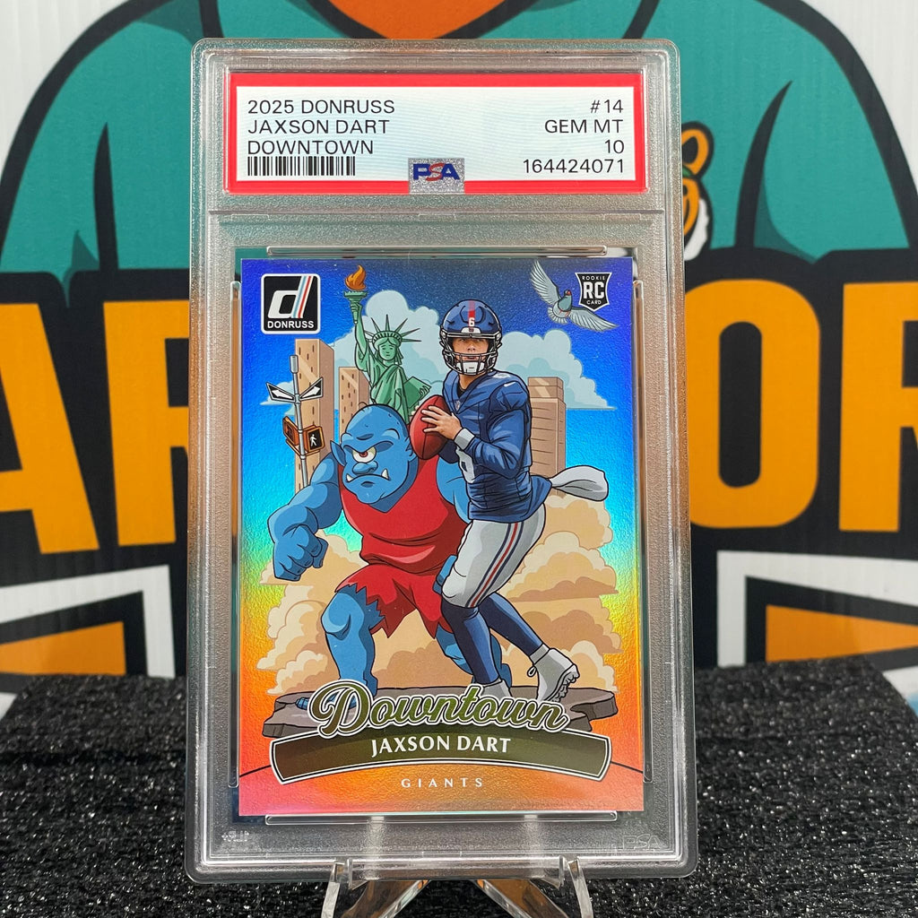 2025 Donruss Jaxson Dart SSP Downtown Insert #14 RC PSA 10 New York Giants Rookie Card
