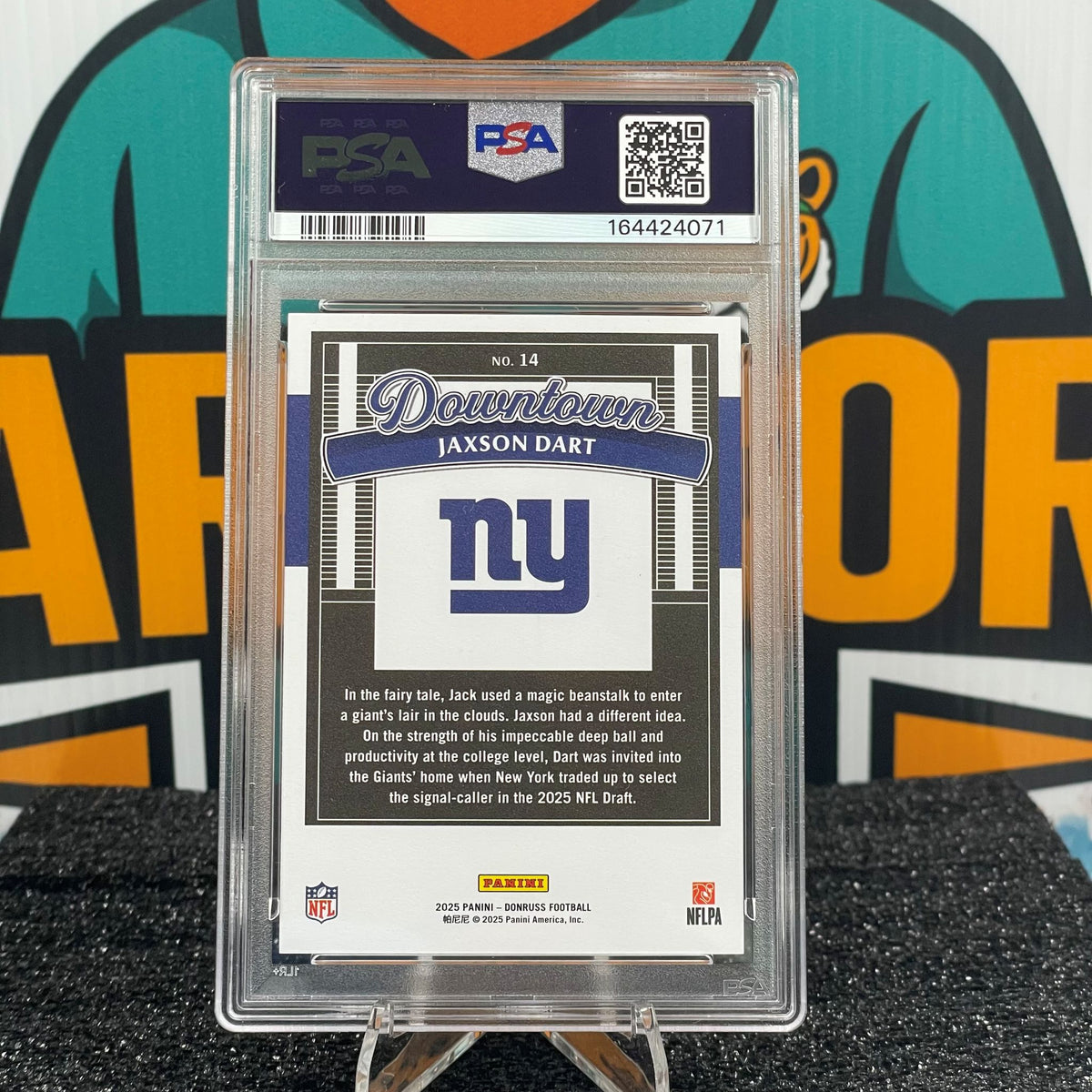 2025 Donruss Jaxson Dart SSP Downtown Insert #14 RC PSA 10 New York Giants Rookie Card