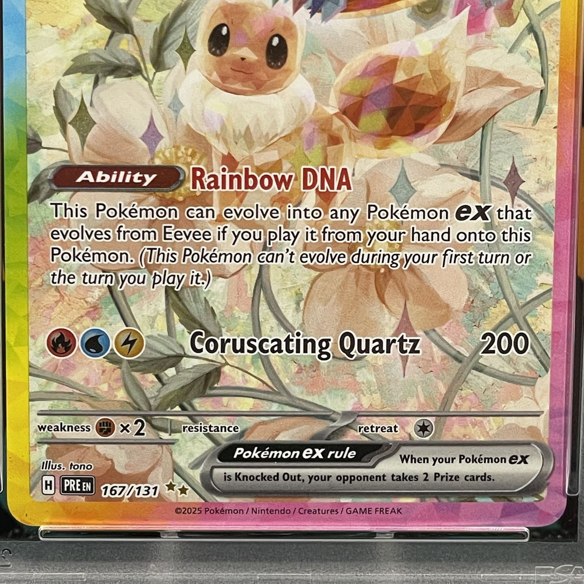 2025 Pokémon Scarlet & Violet: Prismatic Evolutions Eevee ex Special Illustration Rare #167 PSA 9
