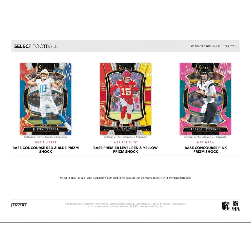 2025 Panini Select NFL Football Mega Box – Pink Prizm Shock Parallels
