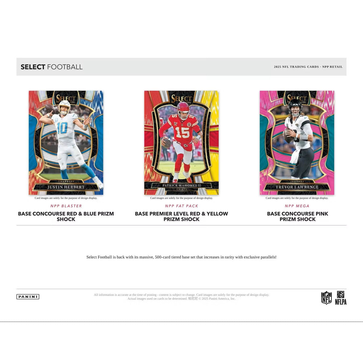 2025 Panini Select NFL Football Mega Box – Pink Prizm Shock Parallels