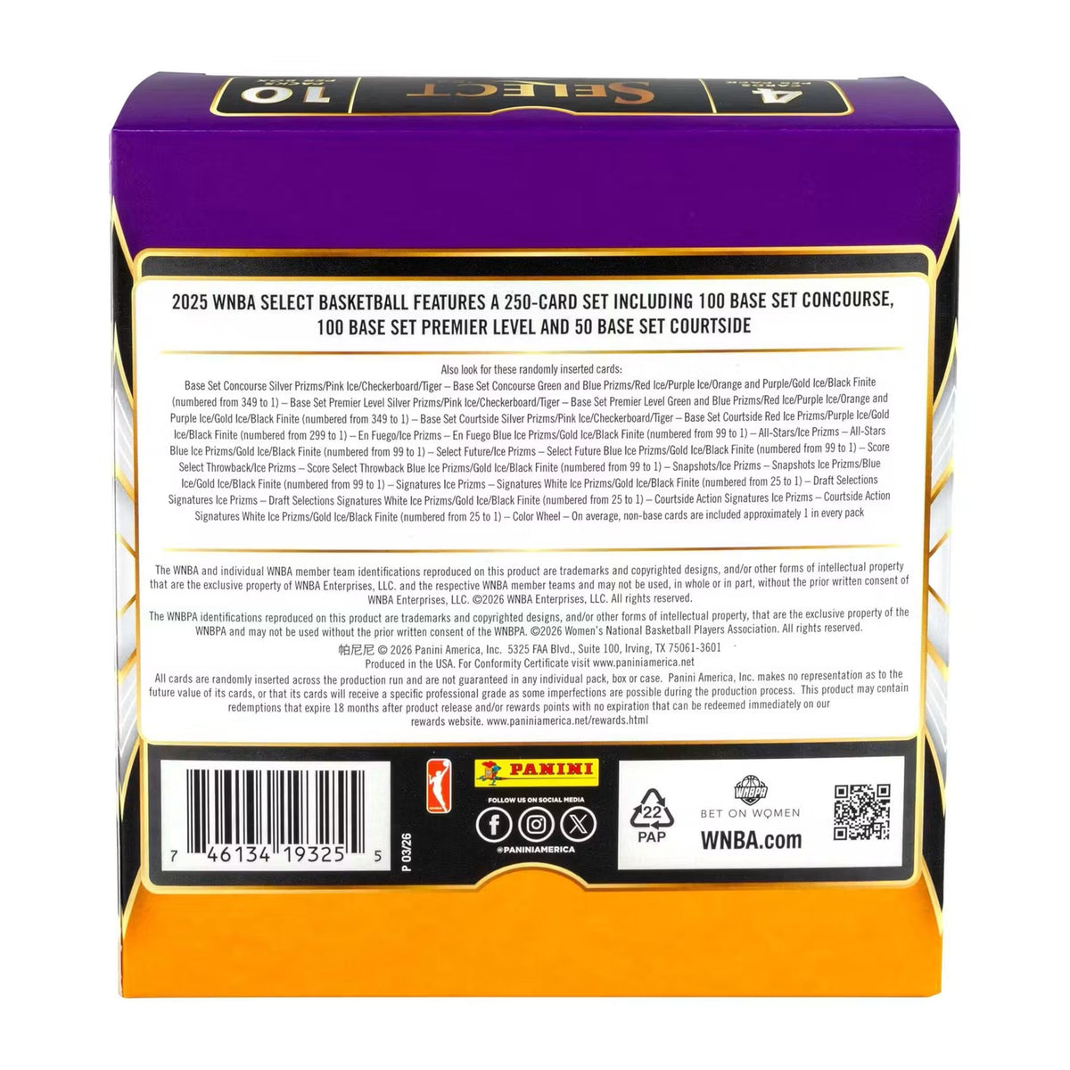 2025 Panini Select WNBA Basketball Mega Box – 6 Pink Ice Prizms
