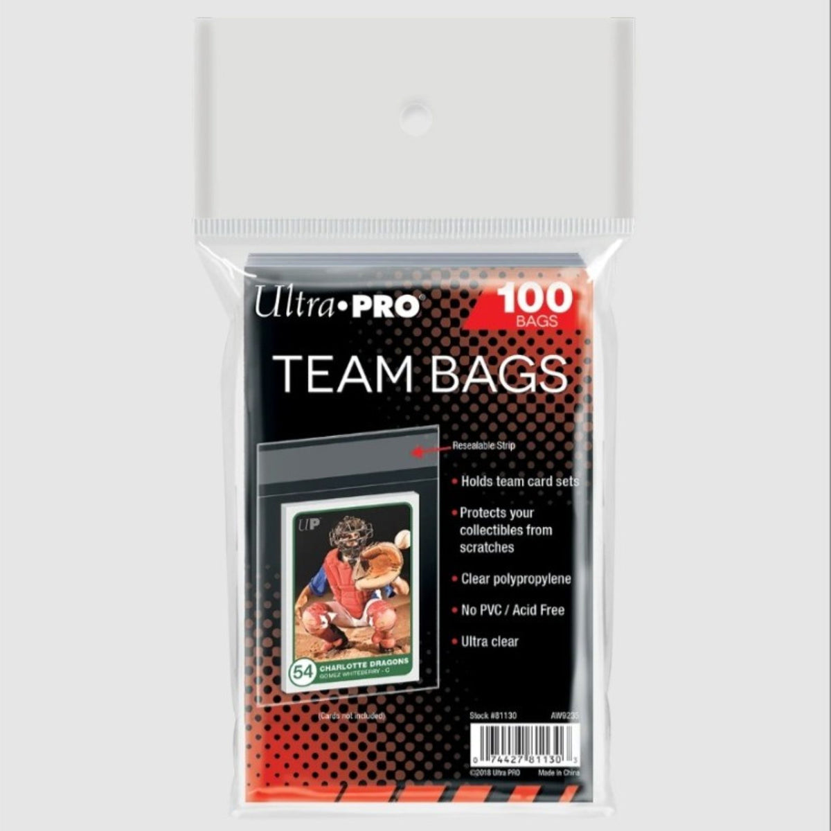 Team Bags Resealable Sleeves (100ct)
